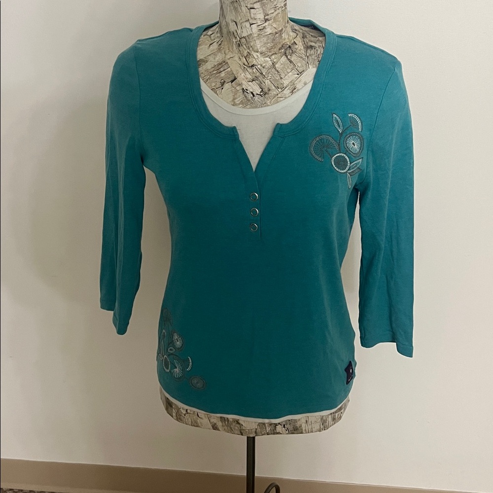 #66 Maine New England Teal Top SIZE 14/ L
